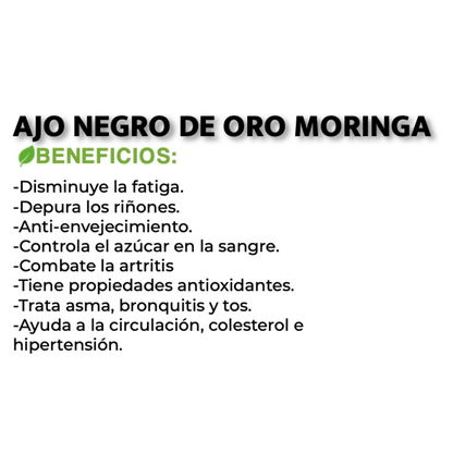 Ajo Negro de Oro Moringa 60 Tabletas