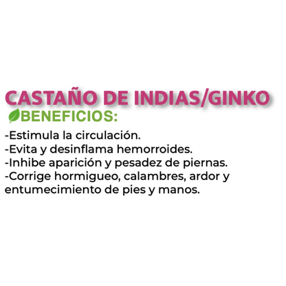 Castaño de Indias con Ginkgo Biloba 60 Cápsulas